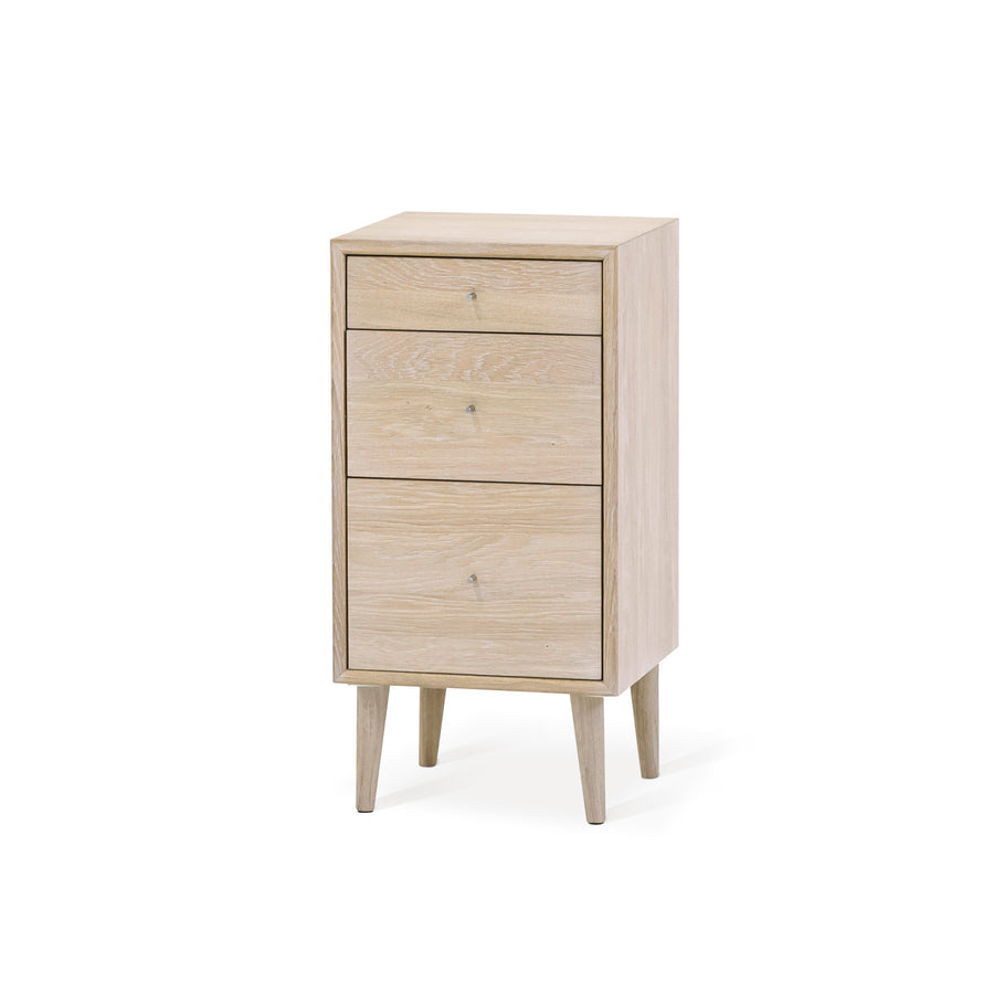 Nordik byrå 3 lådor vitoljad ek