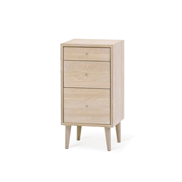 Nordik byrå 3 lådor vitoljad ek