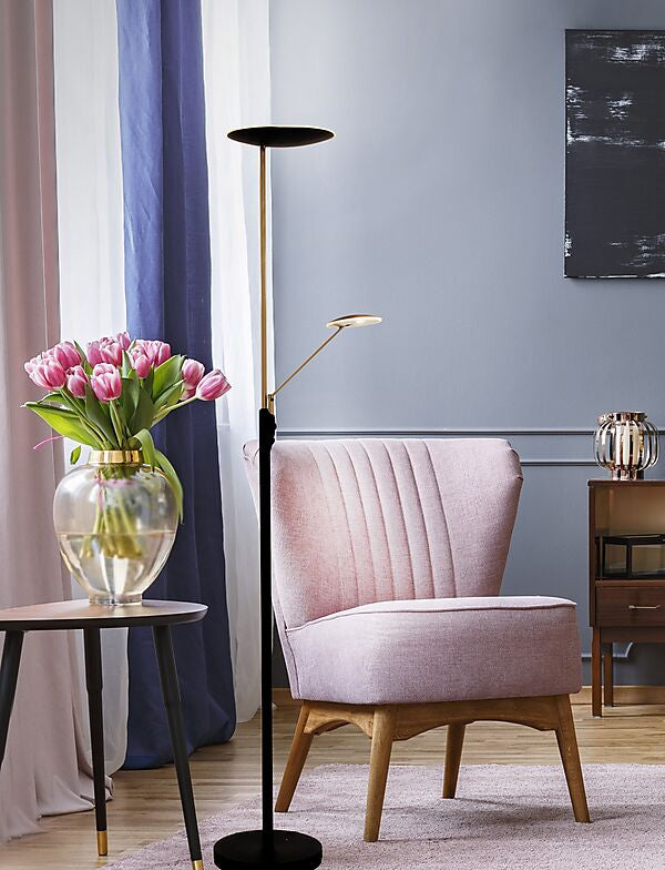 Cadiz uplight svart/matt mässing