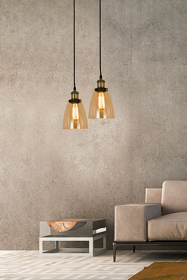 Becky taklampa antik/amber