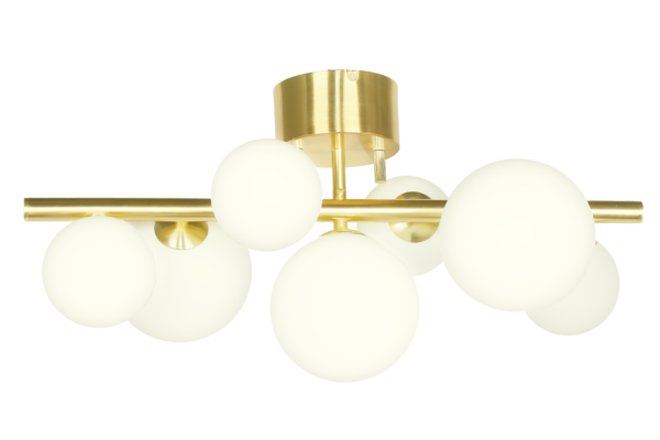 Molekyl plafond matt mässing/vit