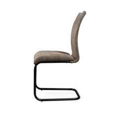 Ray stol MF beige svart metallunderrede 2-pack