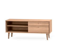 Scandi mediabänk 120 cm oljad ek