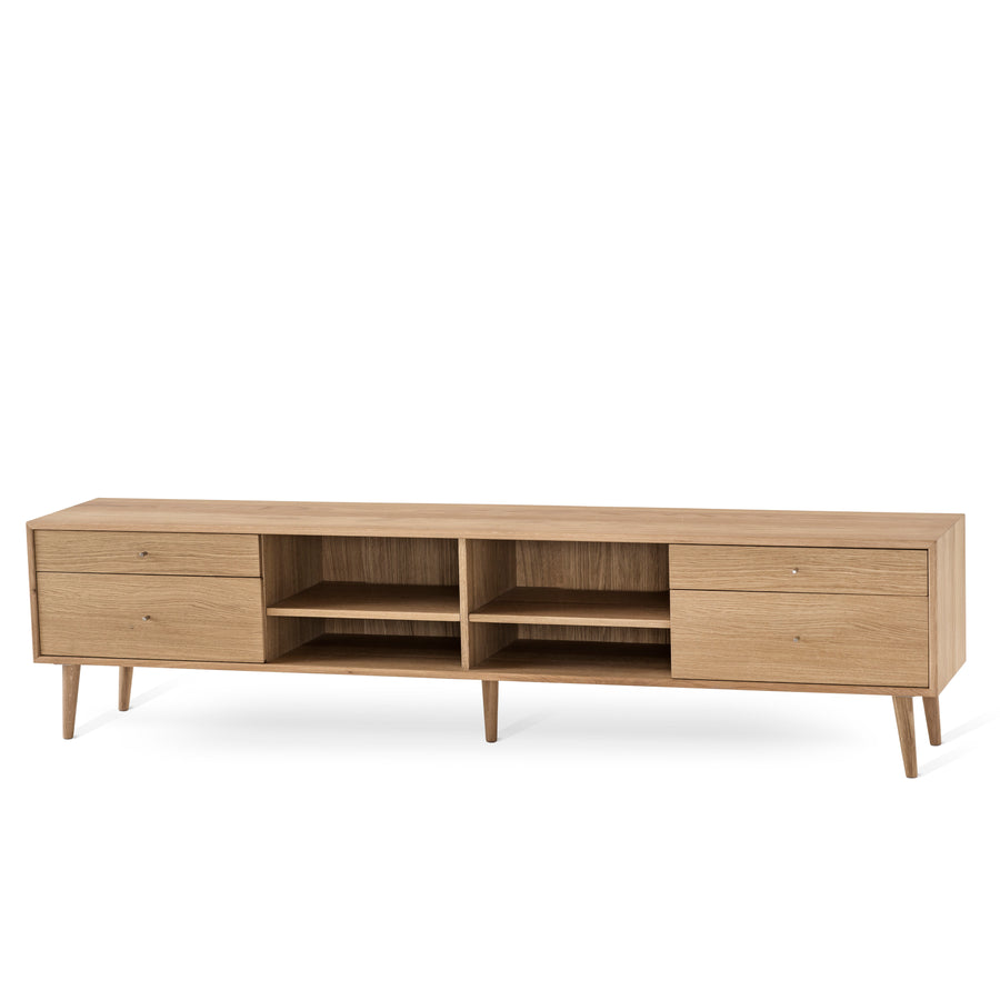 Scandi mediabänk 200 cm oljad ek