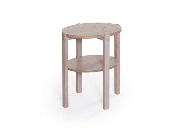 Solo fåtöljbord vitpigmenterad ek 50x40 cm