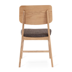 Stevie stol oljad ek, sits tyg Talent brun 2-pack