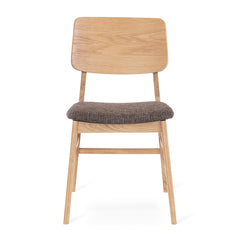 Stevie stol oljad ek, sits tyg Talent brun 2-pack