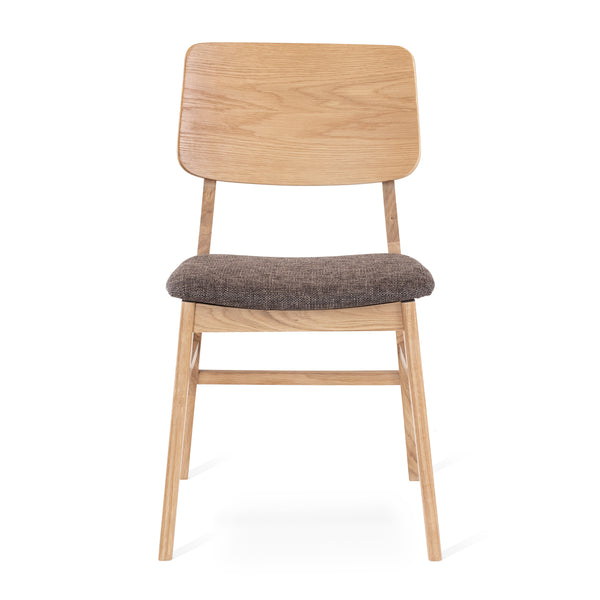 Stevie stol oljad ek, sits tyg Talent brun 2-pack