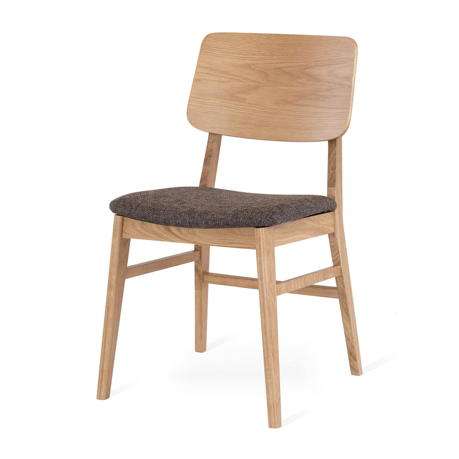 Stevie stol oljad ek, sits tyg Talent brun 2-pack