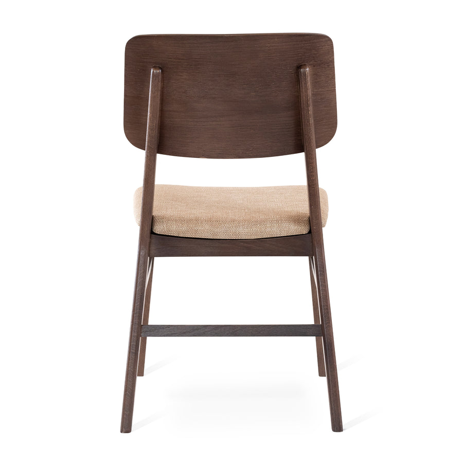 Stevie stol rökbetsad ek, sits tyg Talent beige 2-pack