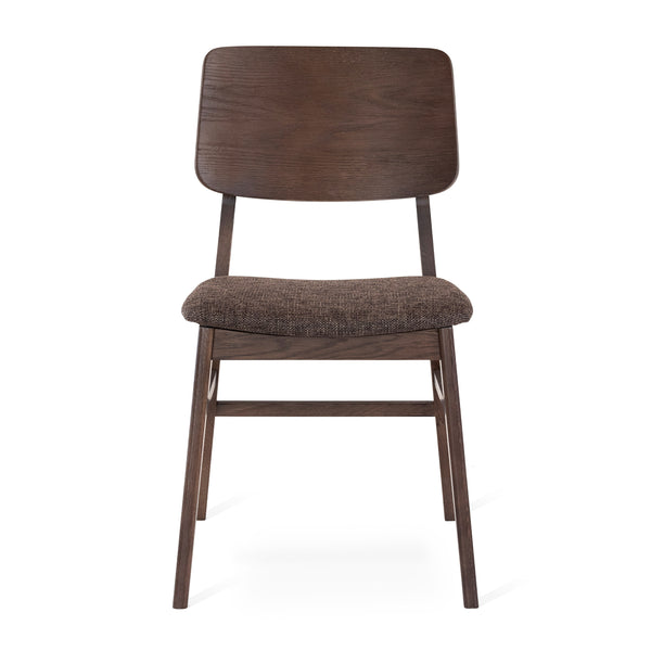 Stevie stol rökbetsad ek, sits tyg Talent brun 2-pack