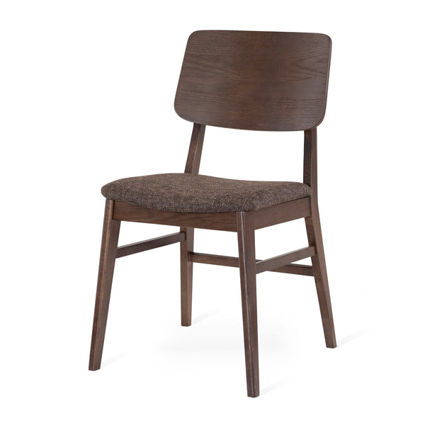 Stevie stol rökbetsad ek, sits tyg Talent brun 2-pack