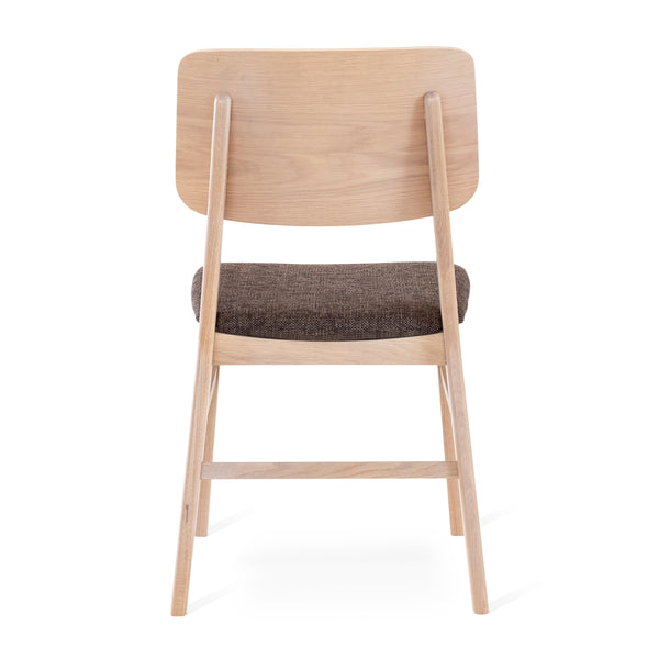 Stevie stol vitoljad ek, sits tyg Talent brun 2-pack