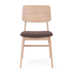 Stevie stol vitoljad ek, sits tyg Talent brun 2-pack