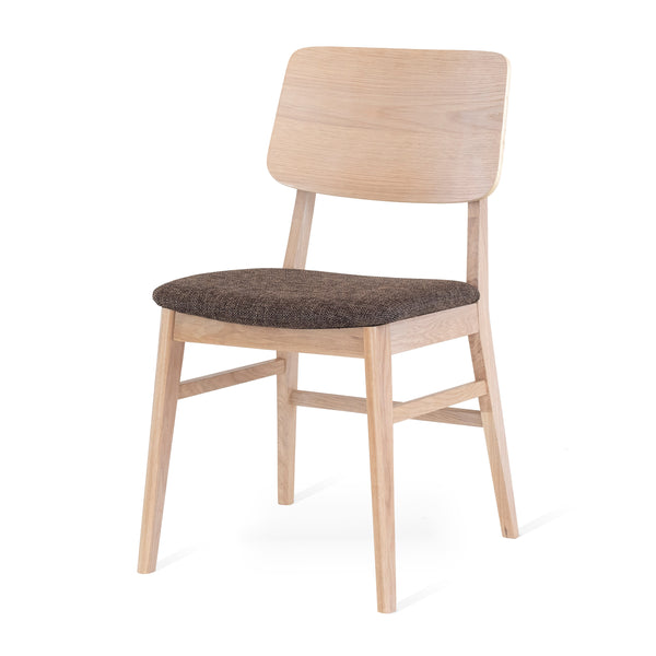 Stevie stol vitoljad ek, sits tyg Talent brun 2-pack