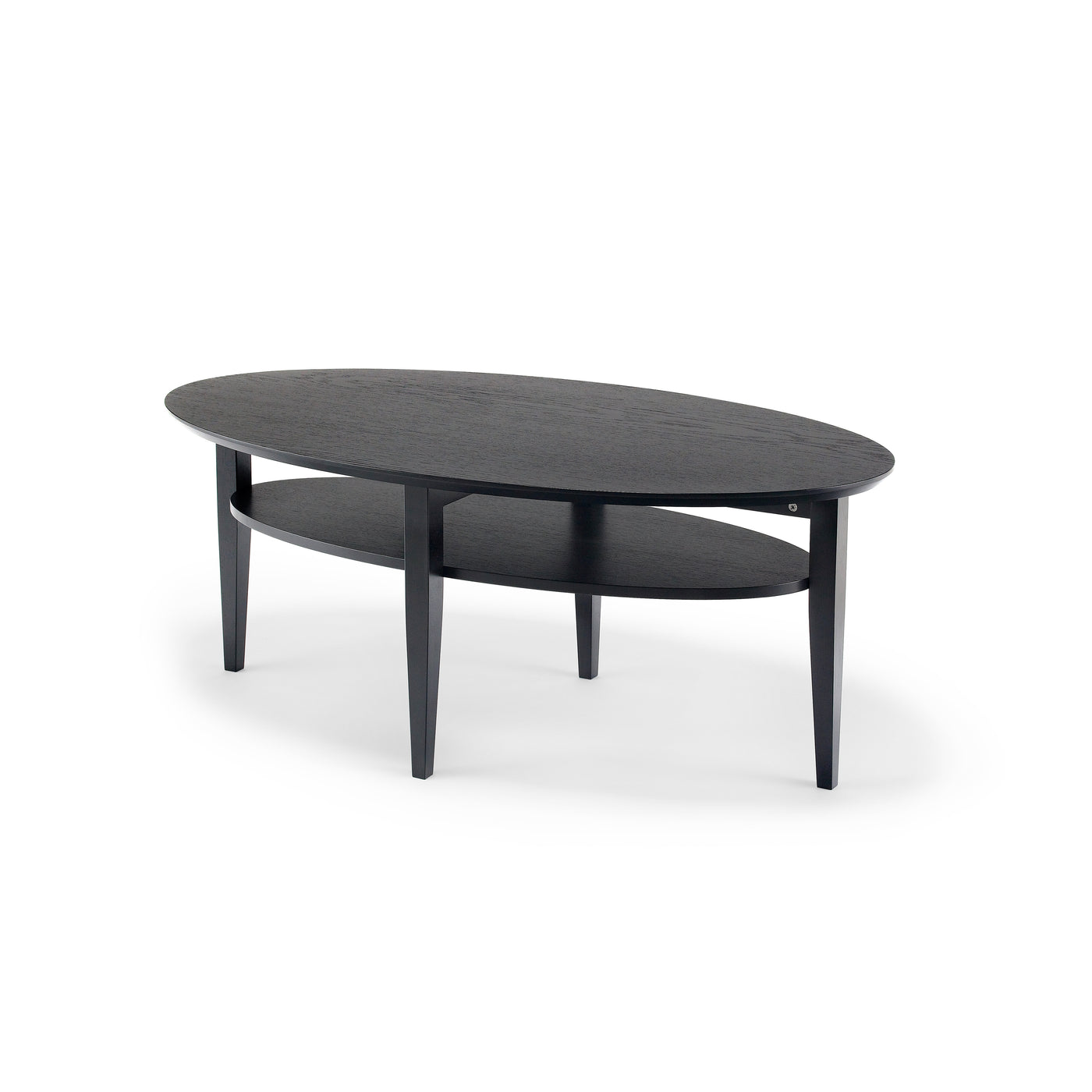 Tango soffbord ellips 130 cm svartbetsad ek