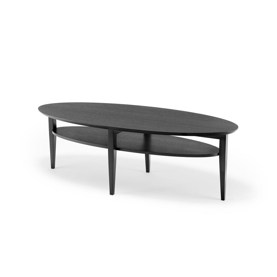 Tango soffbord ellips 160 cm svartbetsad ek