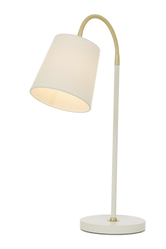 Ljusdal bordlampa vit/matt mässing