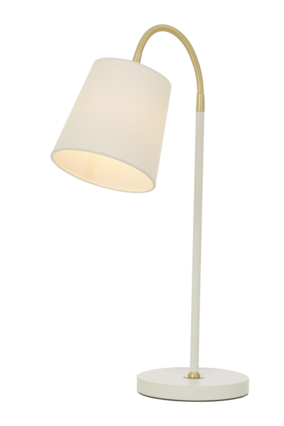 Ljusdal bordlampa vit/matt mässing