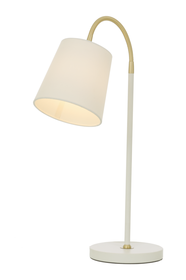 Ljusdal bordlampa vit/matt mässing