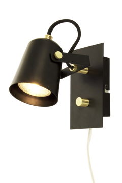 Metz vägglampa svart/matt mässing