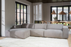 Willard soffa 4-sits-schäslong V beige tyg Brenda #34