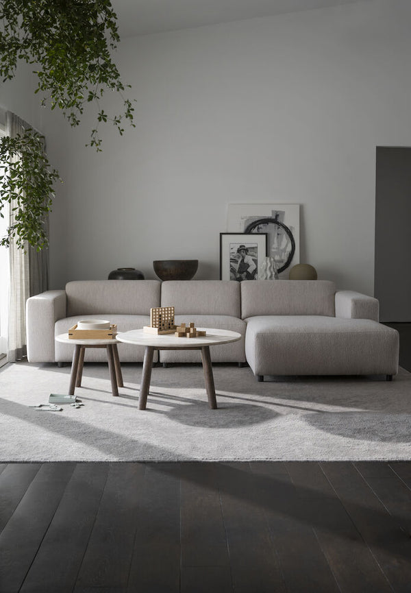 Willard soffa 4-sits med schäslong H ljusbeige tyg