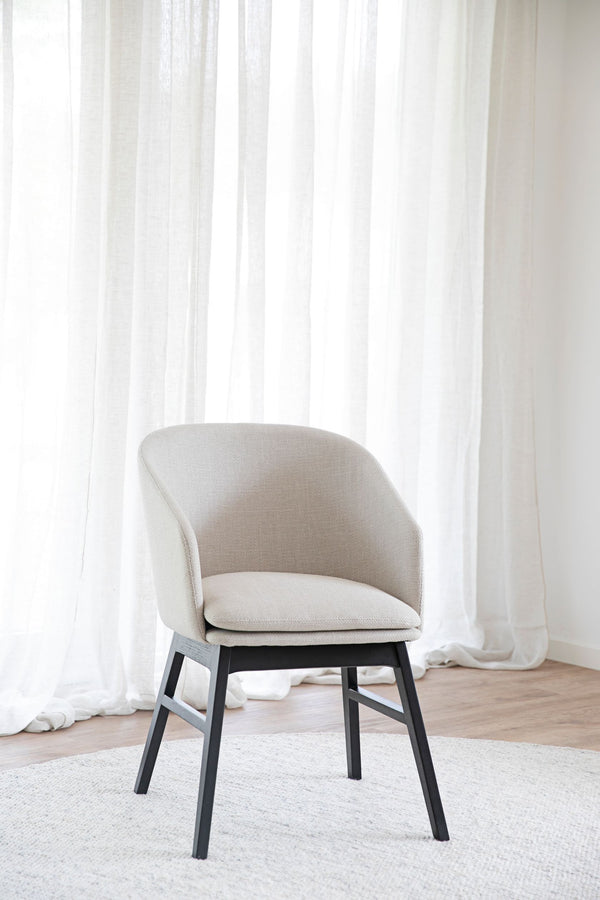 Windham karmstol beige tyg/svarta ekben 2-pack