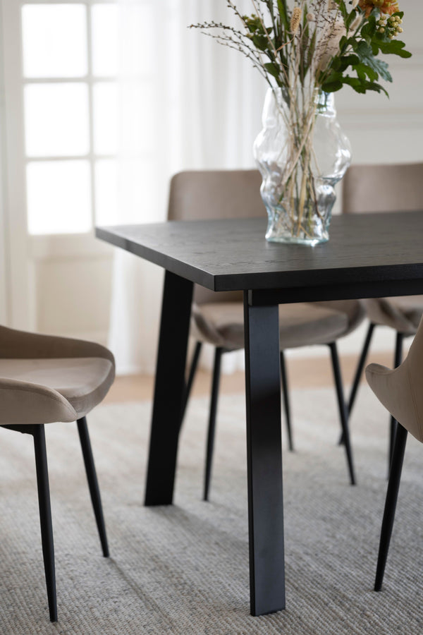 Winnipeg matbord 200x100 svart ek/svart met