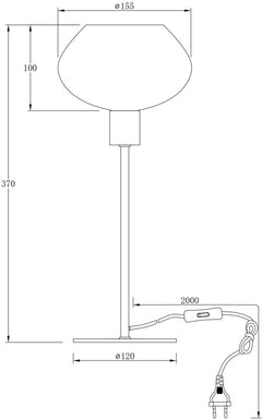 Bell bordlampa hög svart/vit