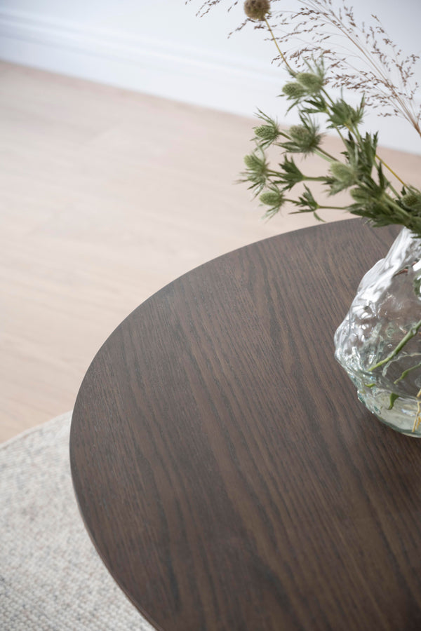 Yumi soffbord runt 90 brun ek