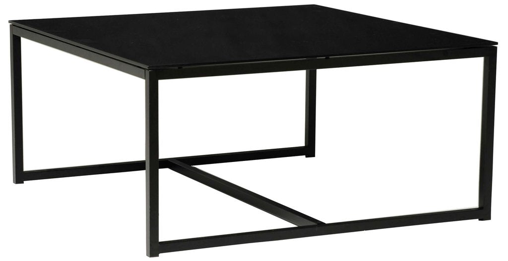 Pierre soffbord svart glas /svart 100x100 cm