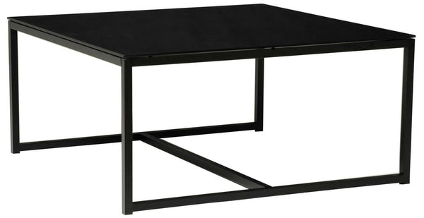 Pierre soffbord svart glas /svart 100x100 cm