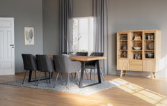 Brooklyn matbord 220x95 ek/U-ben svart met
