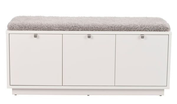 Confetti bänk 3L vit/fårskinnslook