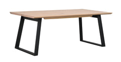 Melville matbord 210x95 vitpigment ek/svart metall