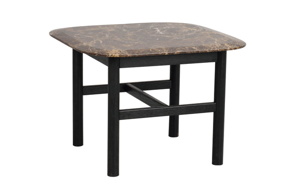 Hammond soffbord 62x62 svart ek/brun marmor