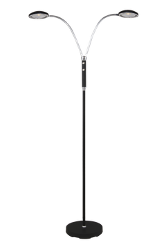 Hero golvlampa dubbel svart/krom