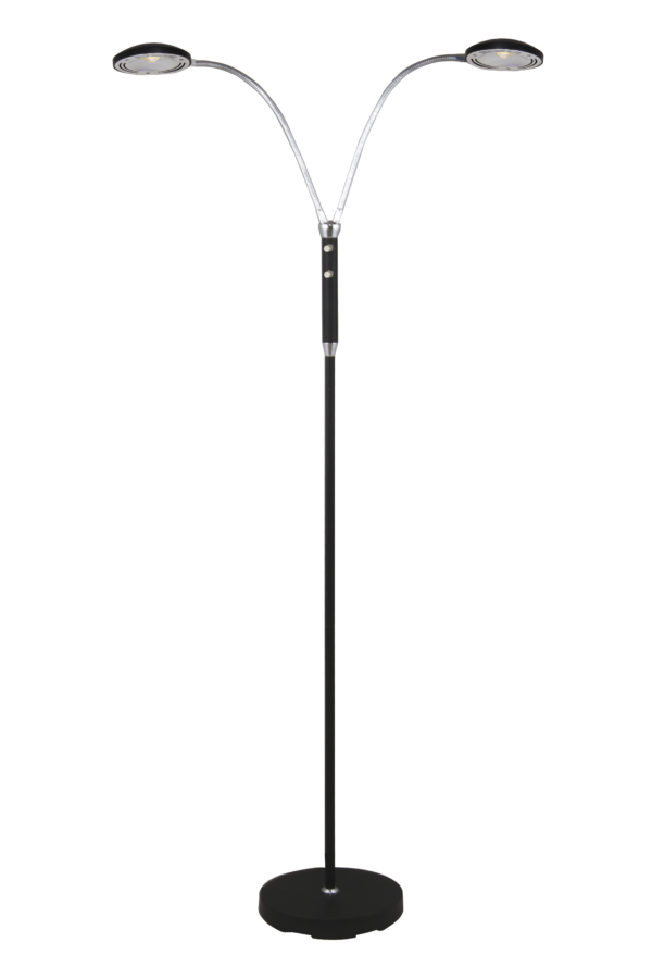 Hero golvlampa dubbel svart/krom