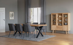 Brooklyn matbord 220x95 ek/X-ben svart met