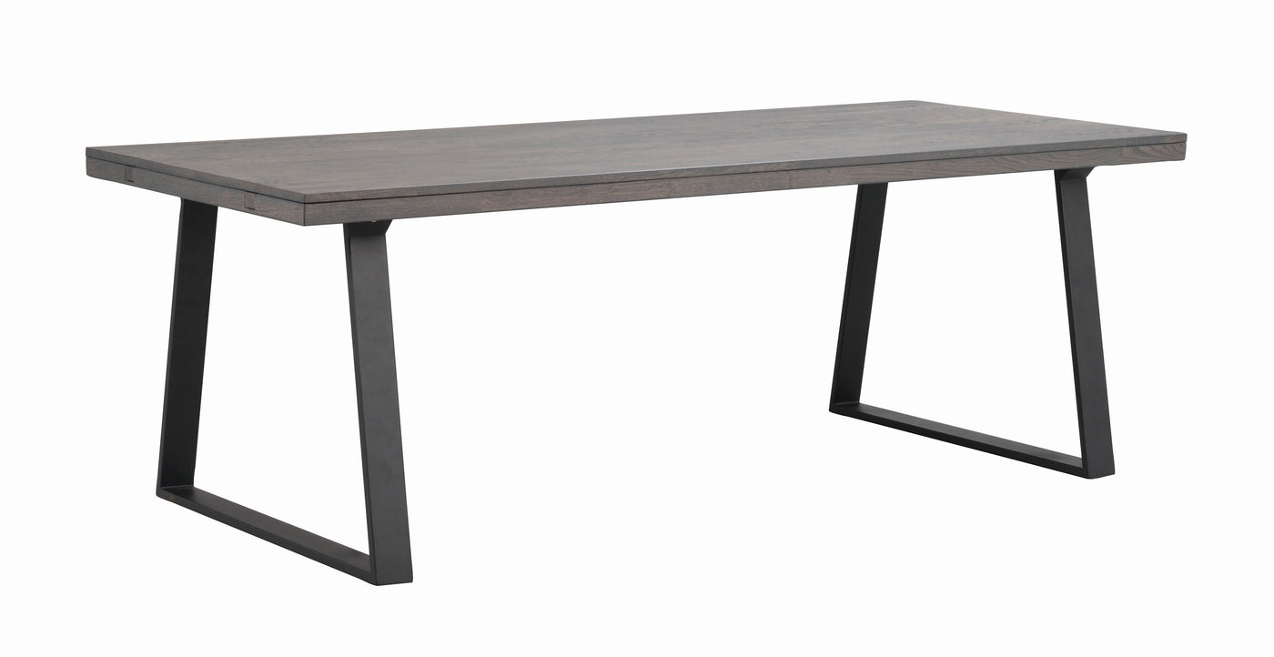 Brooklyn matbord 220x95 m.brun ek/U-ben svart met