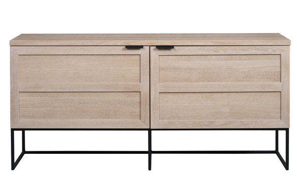 Everett sideboard 160 vitpigmenterad ek/svart