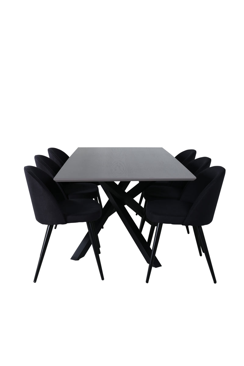 Matbordet Piazza och stolarna Velvet
