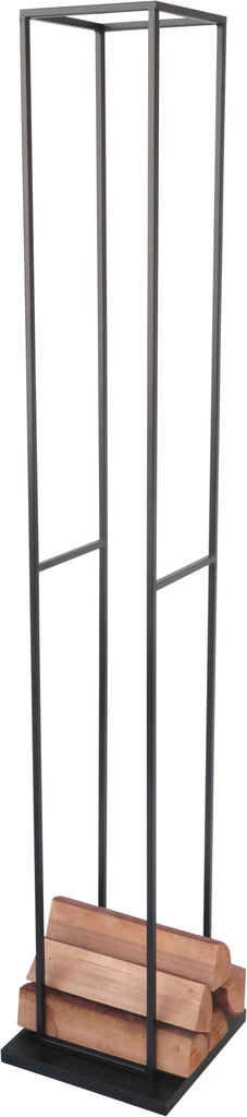 Wood högt vedstativ svart metall