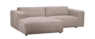 Willard soffa 3-sits med schäslong V beige tyg