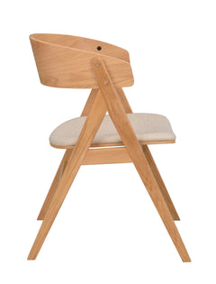 Waterton karmstol ek/beige tyg 2-pack