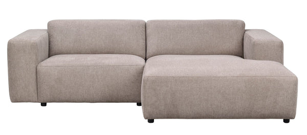 Willard soffa 3-sits med schäslong H beige tyg
