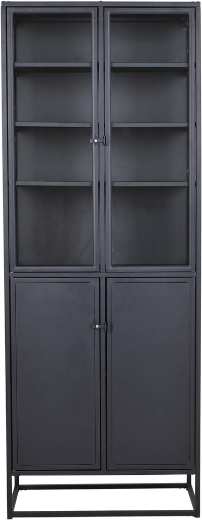 Riff vitrinskåp svart metall industrilook