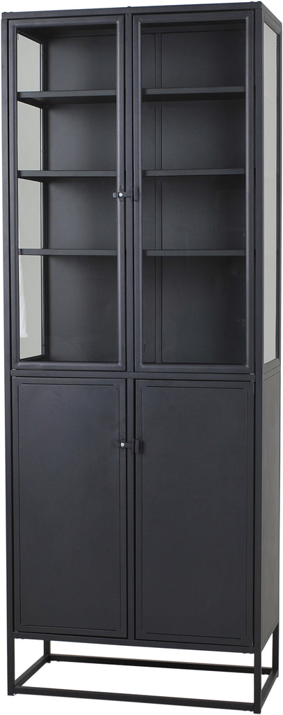 Riff vitrinskåp svart metall industrilook