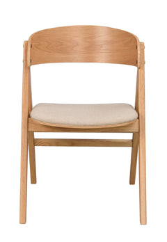 Waterton karmstol ek/beige tyg 2-pack